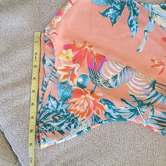 BCBG Maxazria Coral Tropical Floral Romper - Size XS - Picture 9 of 15